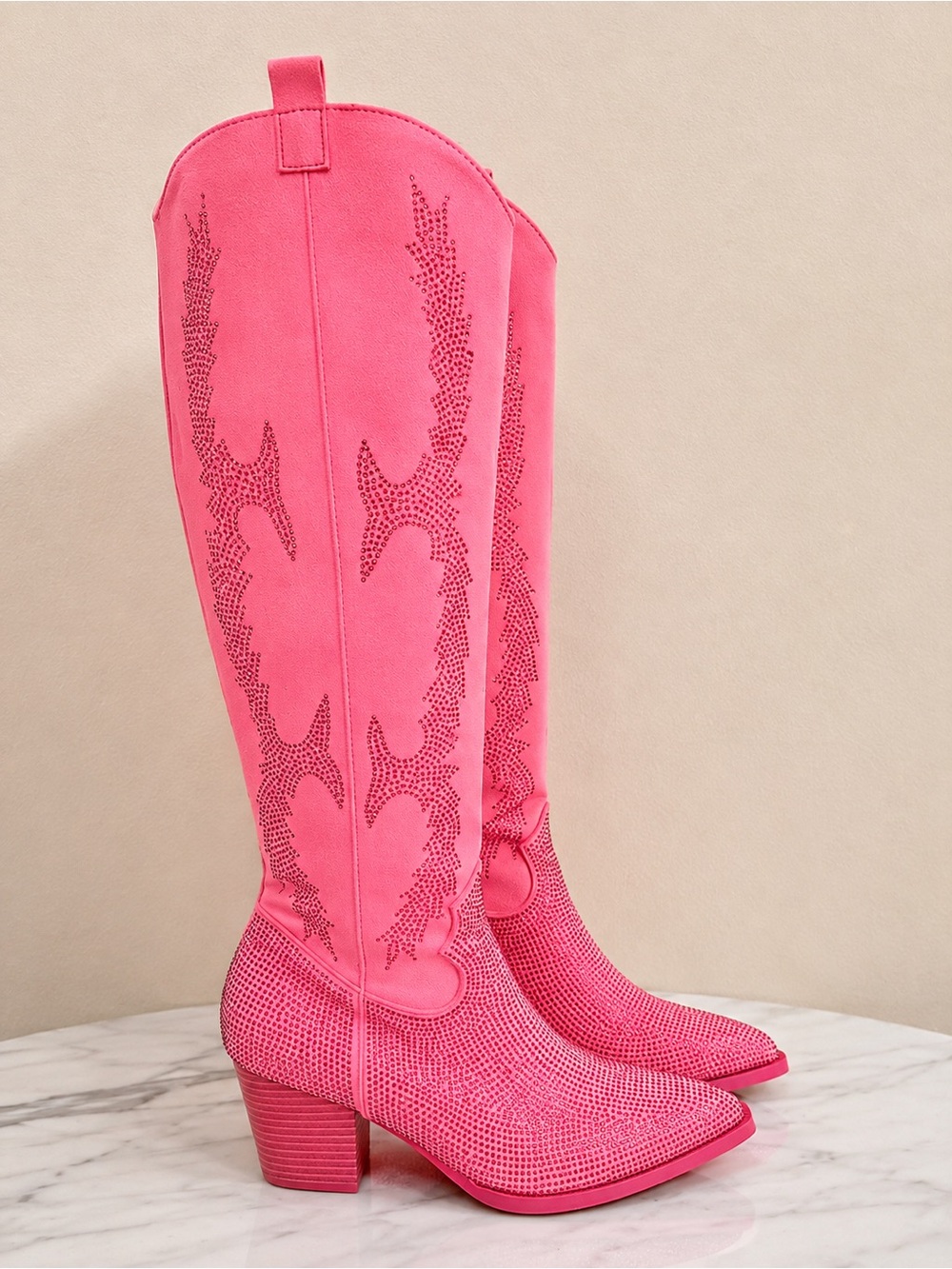 Southern Fried Chics Hot Pink Rhinestone Cowboy Boots Western Sparkle Size 11
